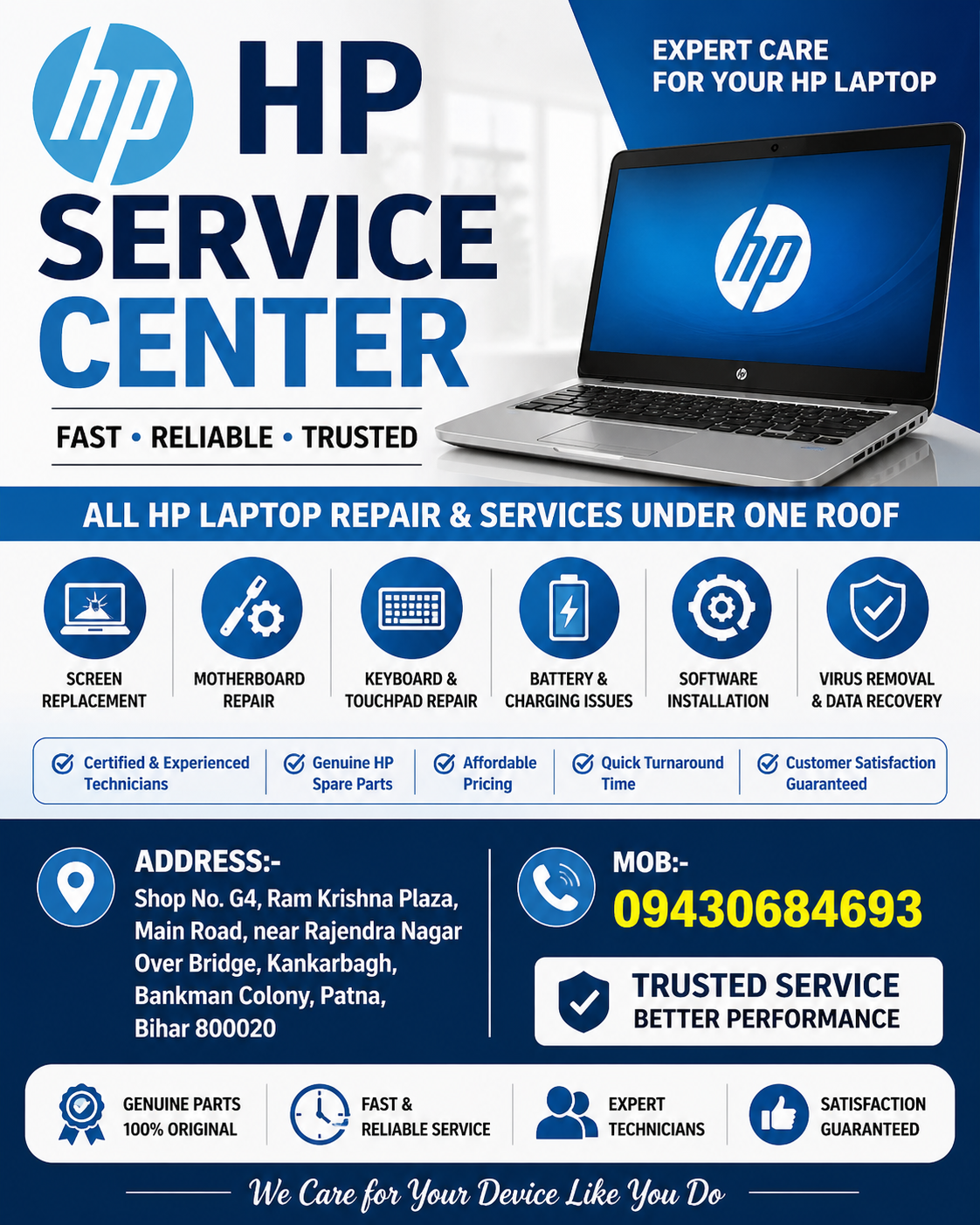 HP Laptop Service Center in Patna 