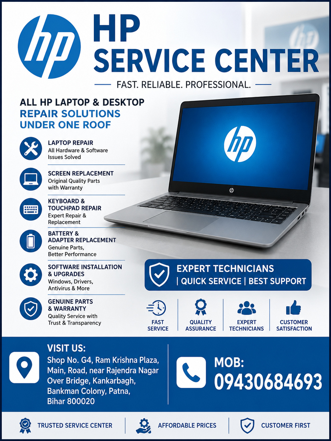 HP Laptop Keyboard and touchpad Repair in Patna
