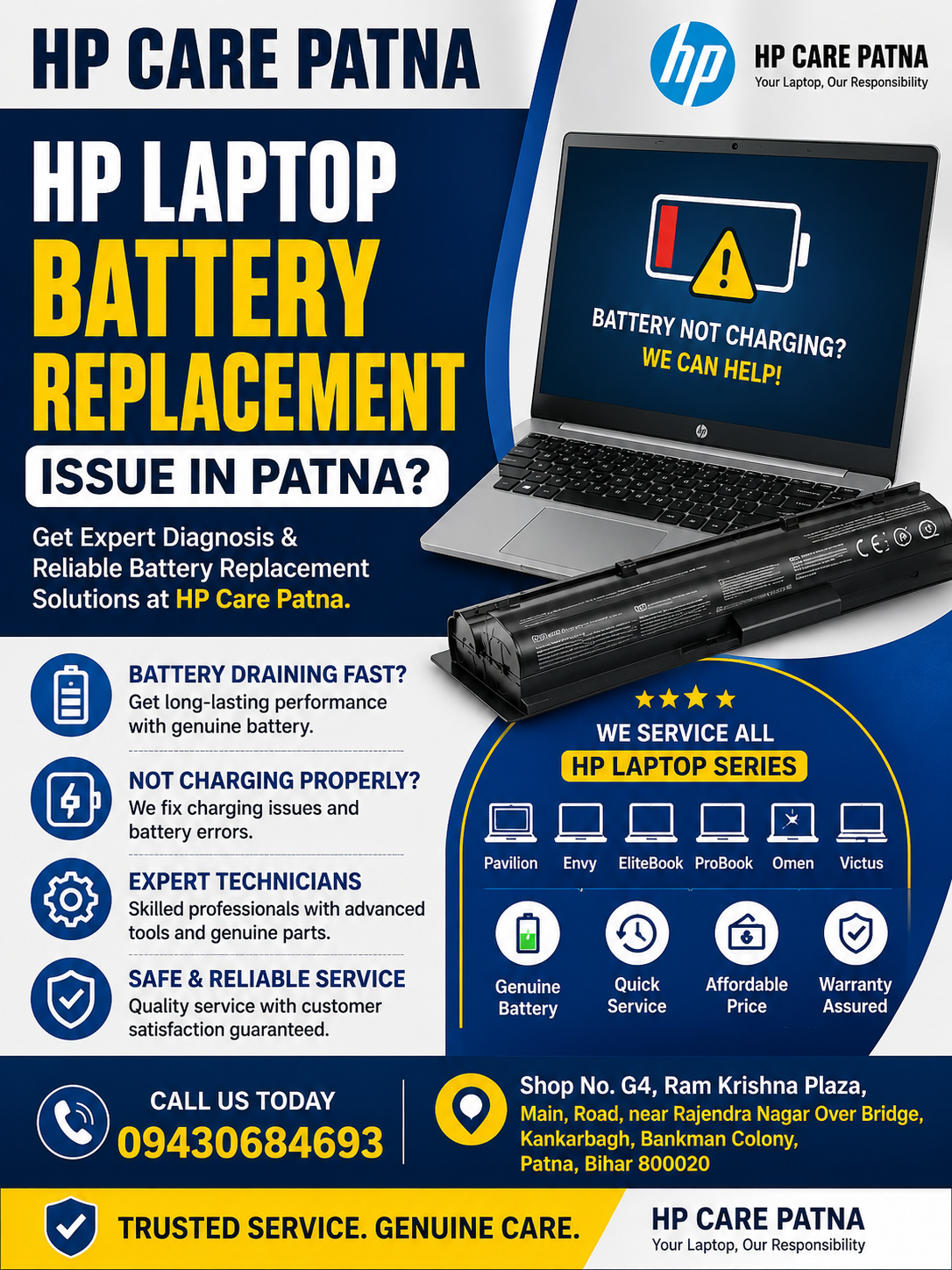 HP Laptop Battery Replacement issue in Patna 