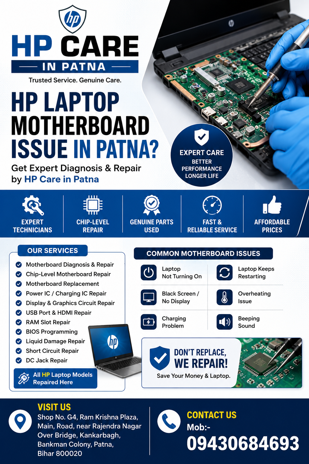 HP Laptop Motherboard Issue in Patna