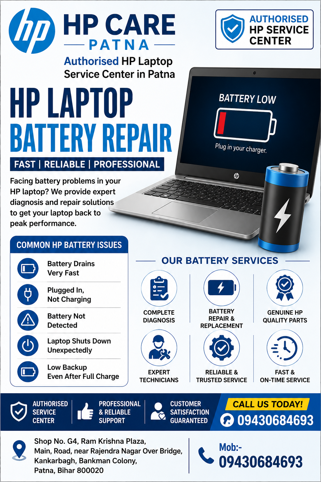 Authorised HP Laptop Service Center in Patna 