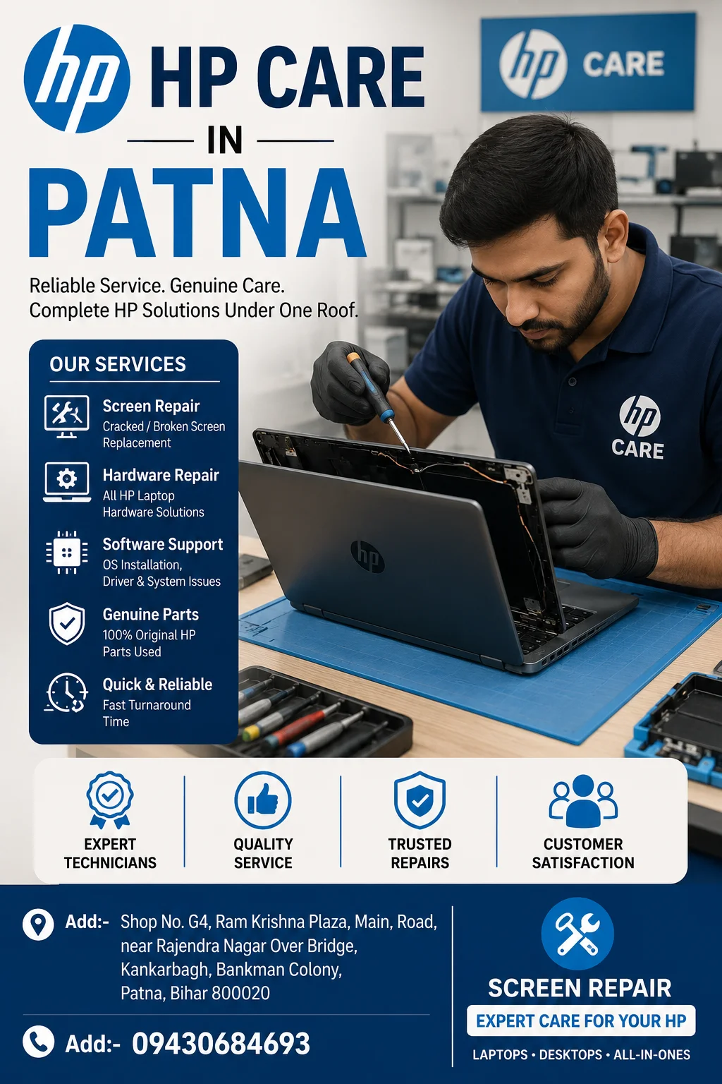 Authorised HP Laptop Service Center in Patna 